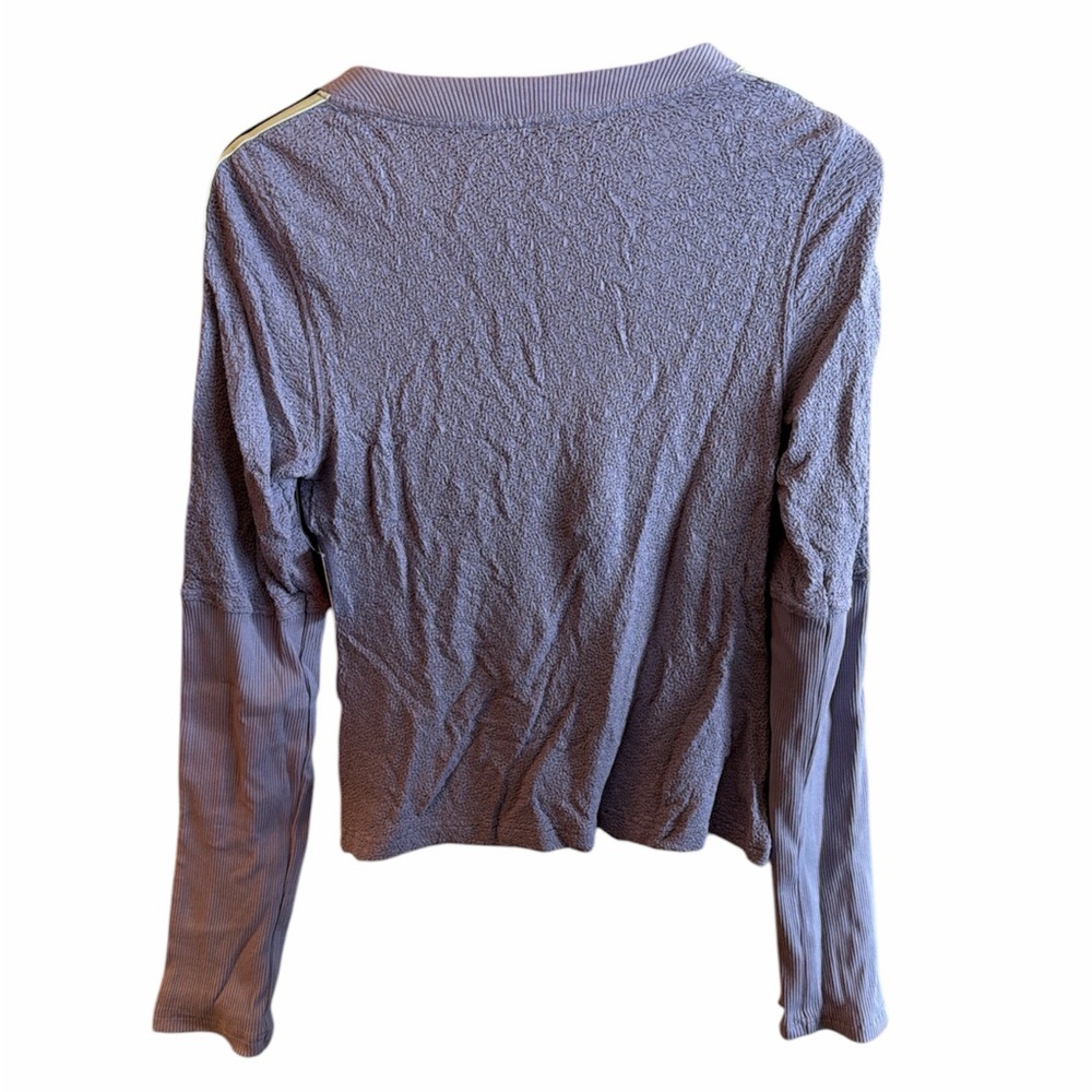 FP Movement Recovery Layer Top Size Large Purple Long Sleeve Henley Detail NEW - Picture 7 of 13